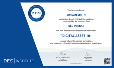 DECx: Digital Asset 101 Certificate - Part 1