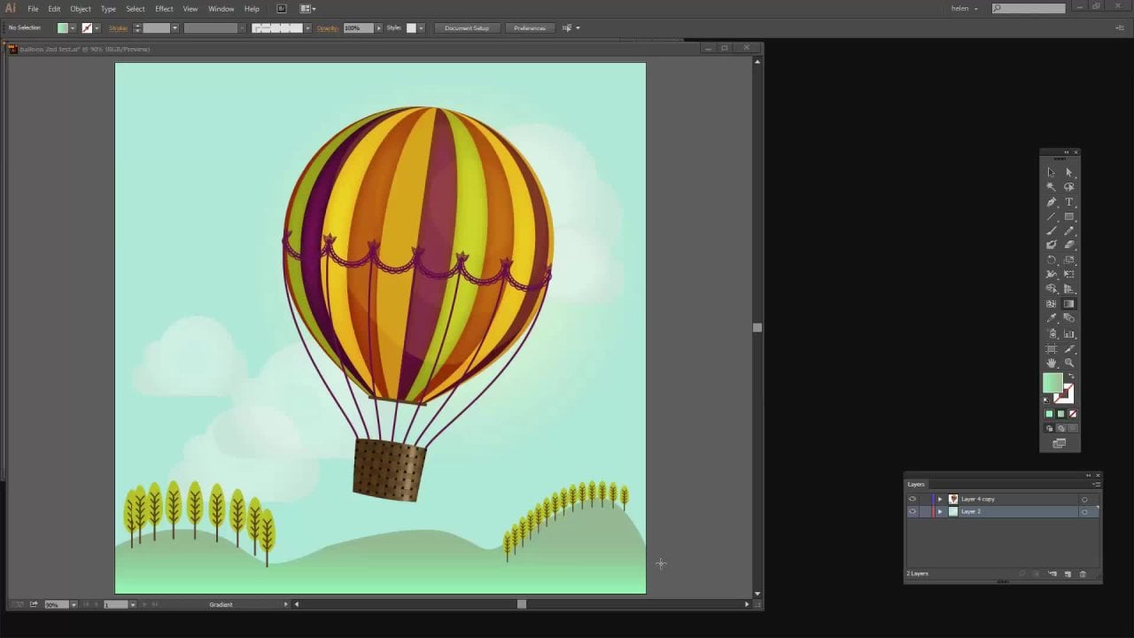 Draw a Hot Air Balloon in Adobe Illustrator - Fun with 3D!