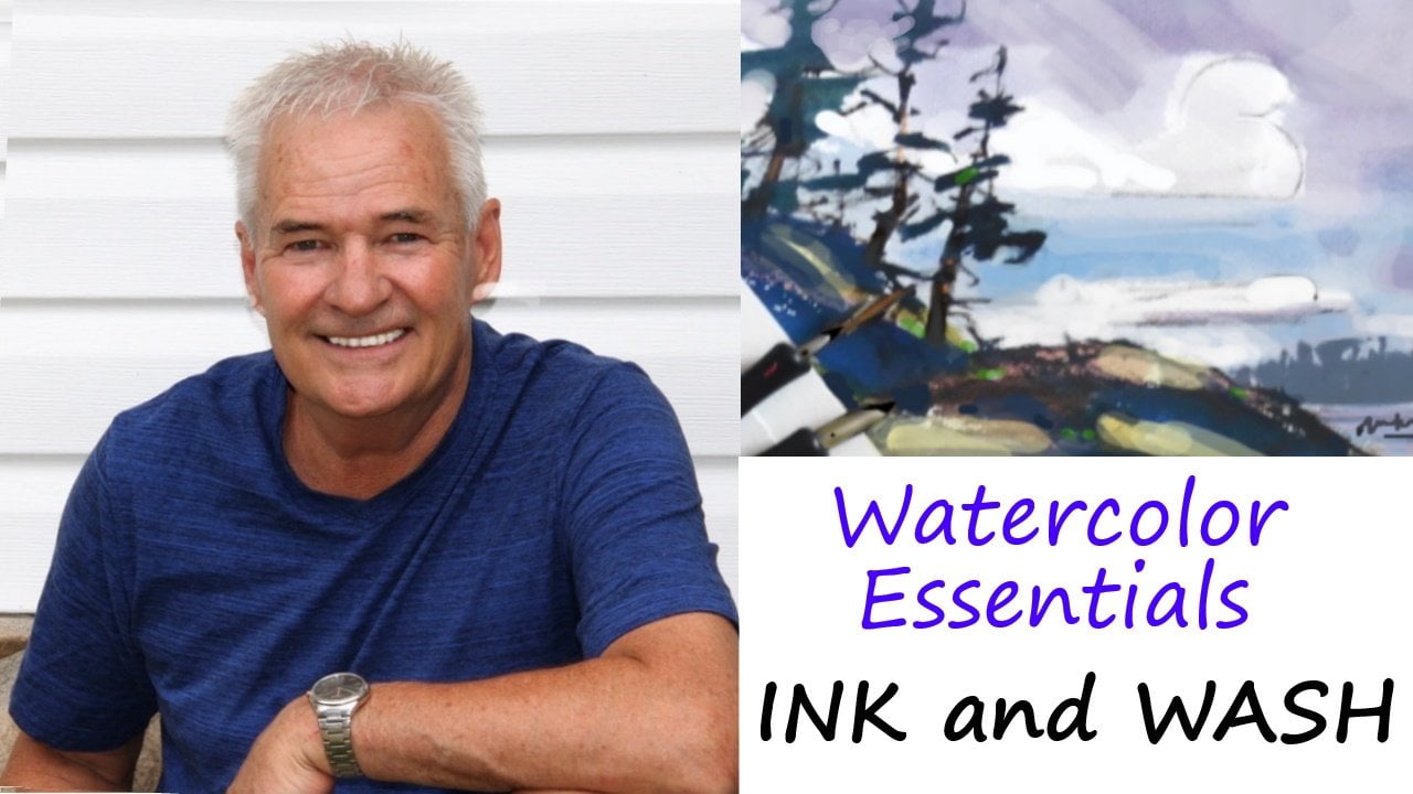 Design a Classic Ink and Wash Watercolor In 20 Minutes