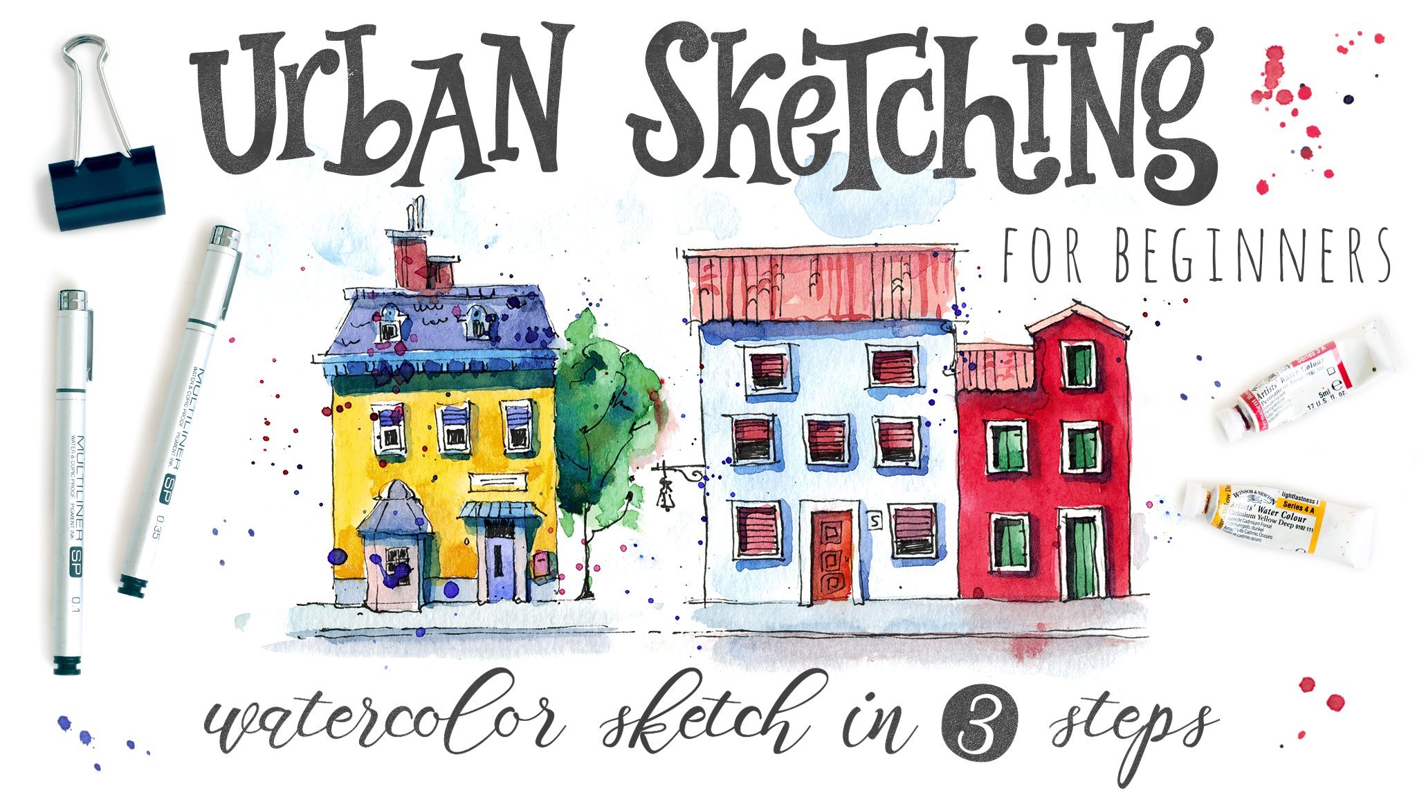 Urban Sketching for Beginners: Watercolour Sketch in 3 Steps