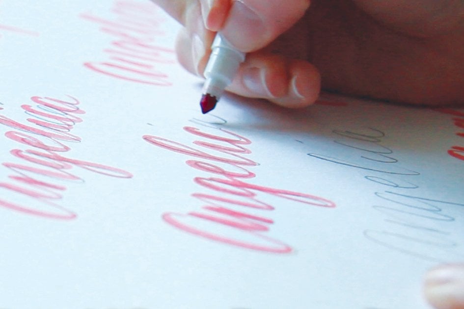 Beginning Script Lettering (with Crayola Markers)