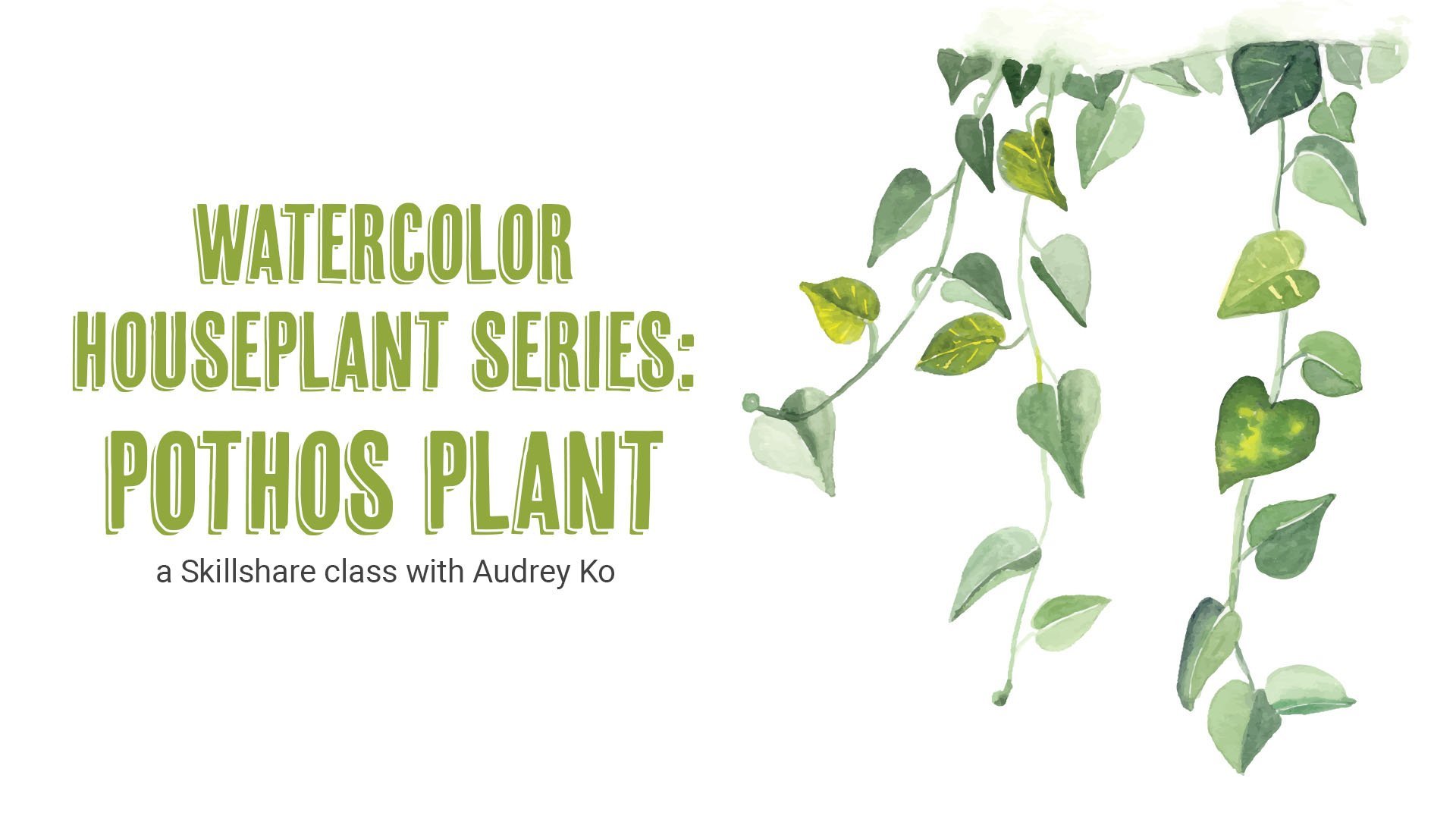 How to Paint: Watercolor Houseplants | Pothos Plant