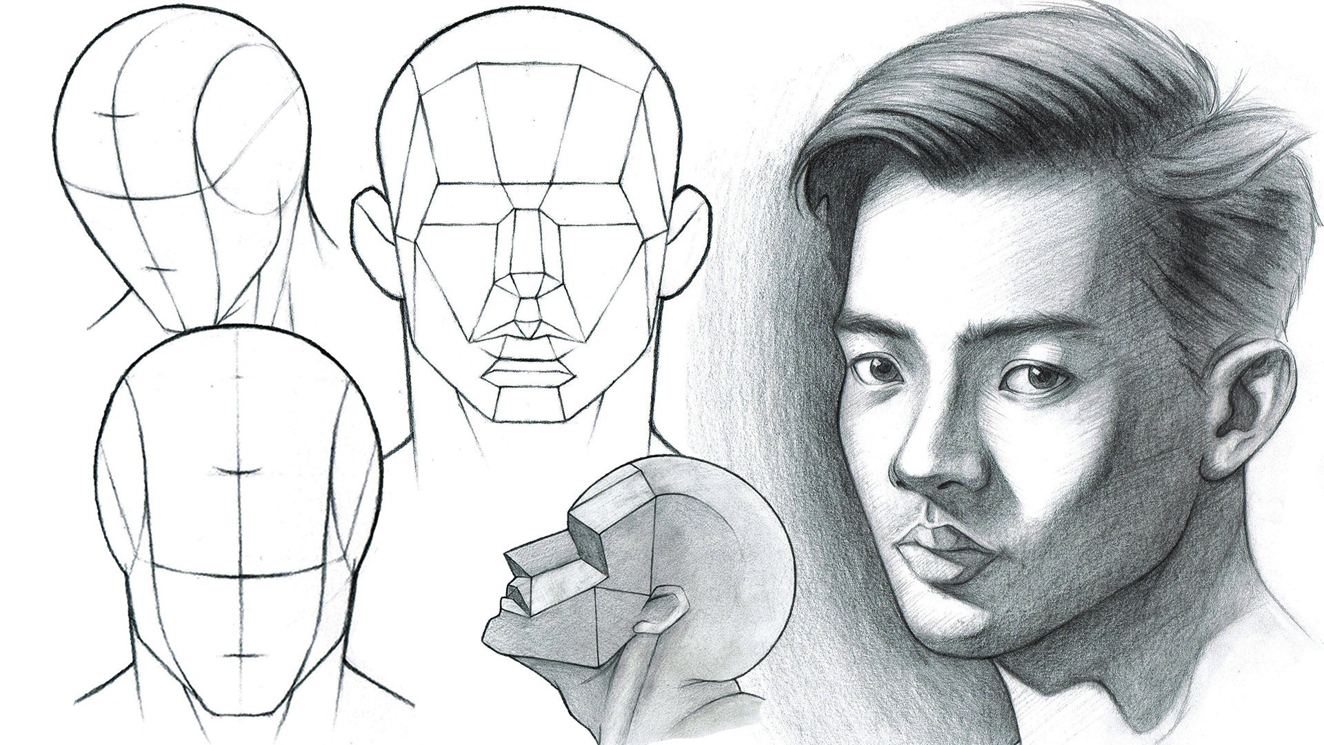 Head Drawing Basics / Portrait Drawing & Illustration / Sketching Realistic Faces