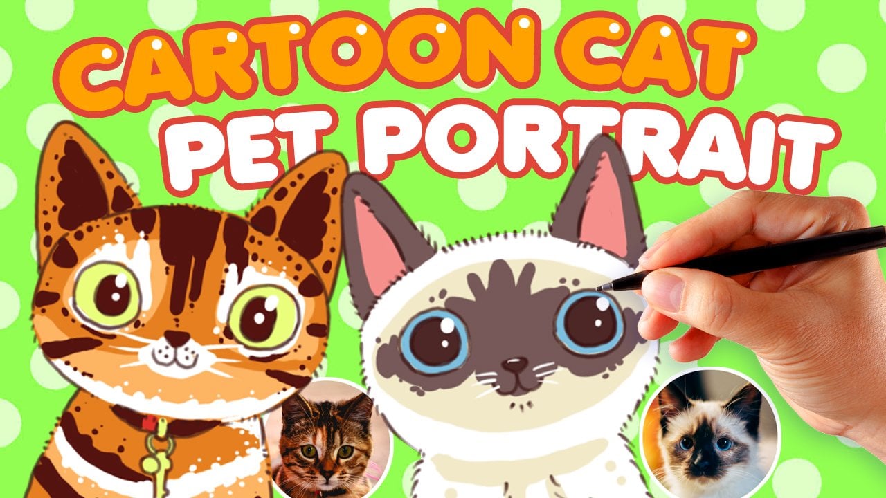 How To Draw Cartoon Cat Pet Portrait