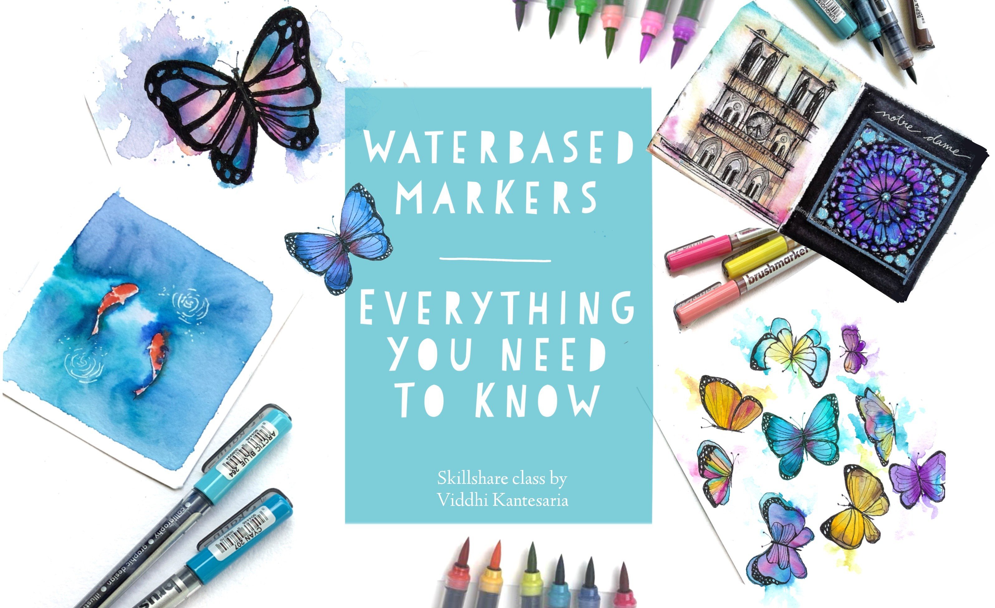 Water based Markers - Everything you need to know + two fun class projects | Karin Markers