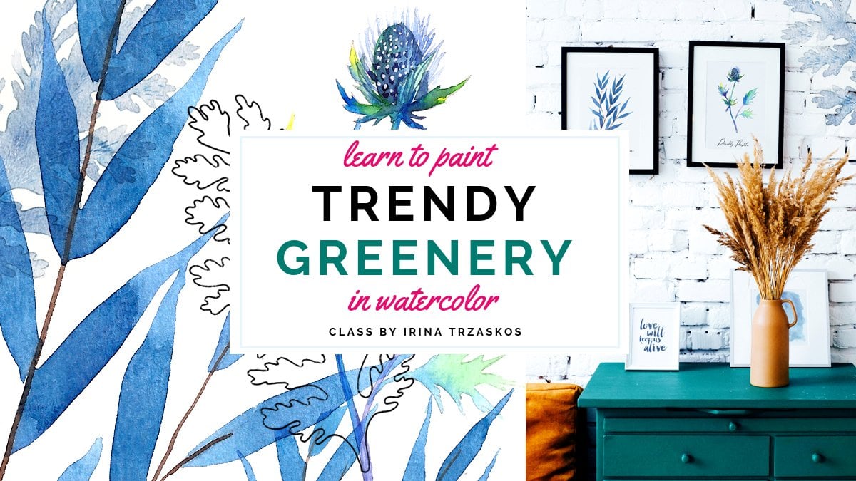 Painting Trendy Greenery in Watercolor