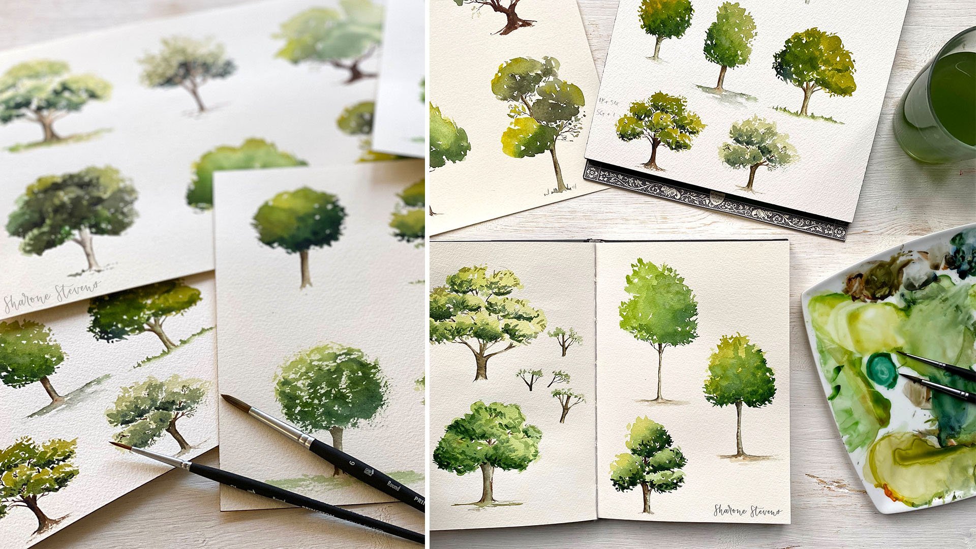 Watercolor Greenery: How to Paint Trees