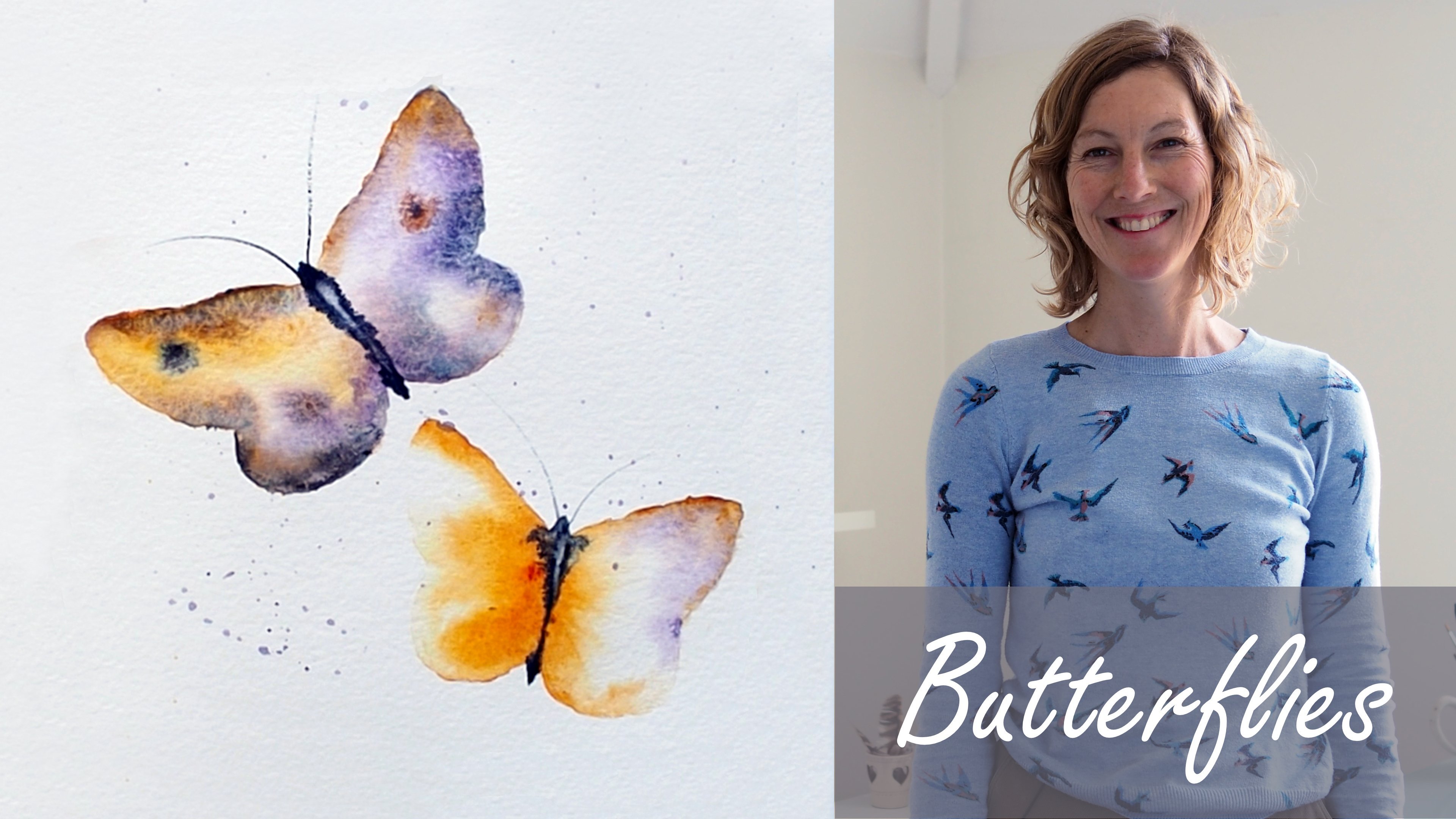 Simple Butterflies. A Loose Beginner's Watercolour Class with Jane Davies