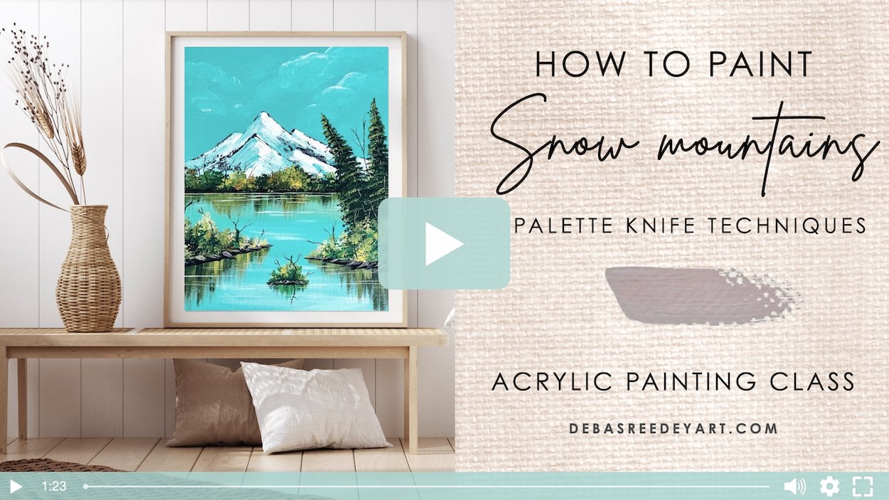 How To Paint Snow Peak Mountains with Knife | Acrylic Painting