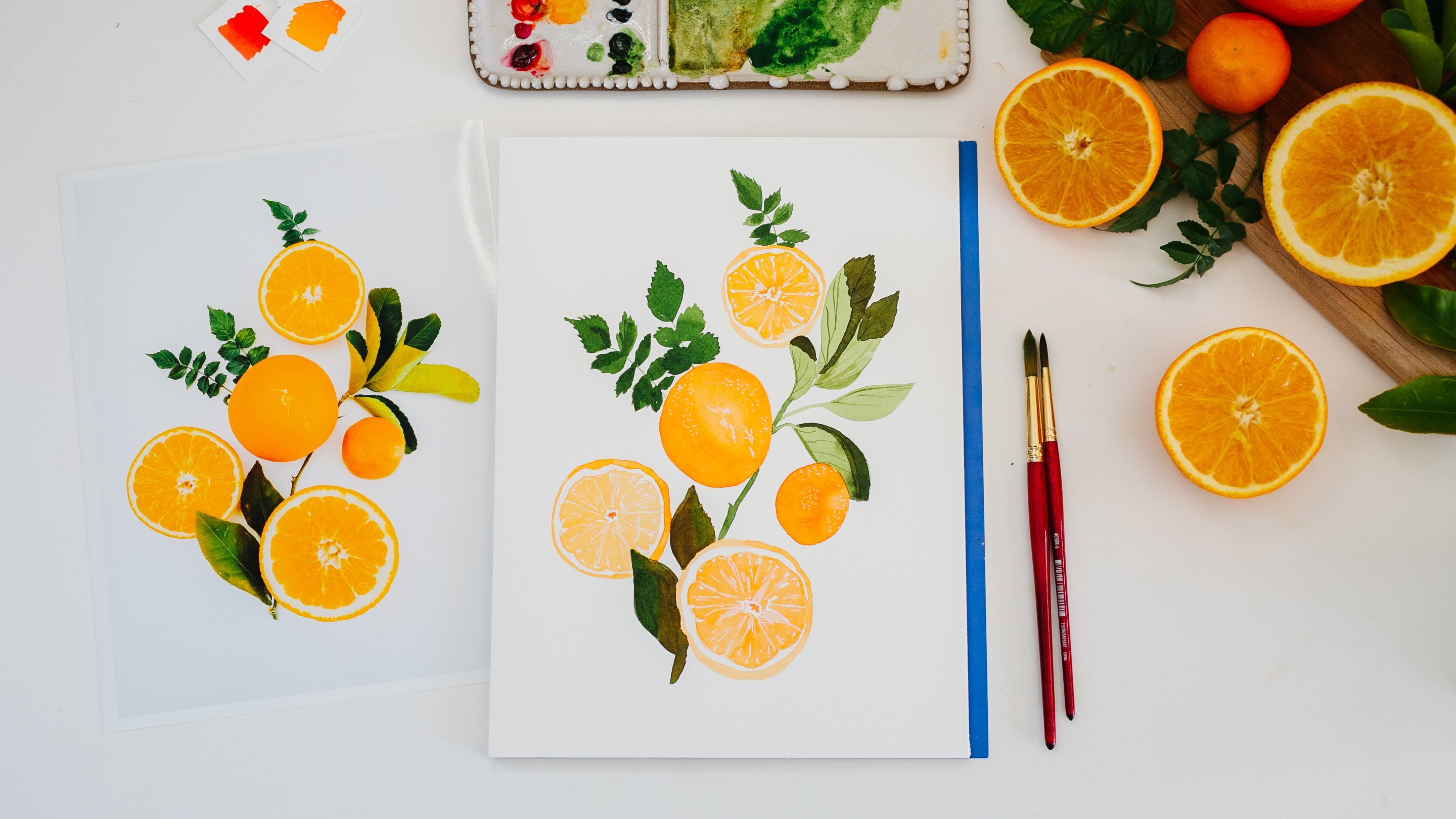 Playful Watercolors: A Guide to Painting Cheerful Citrus Flat Lays