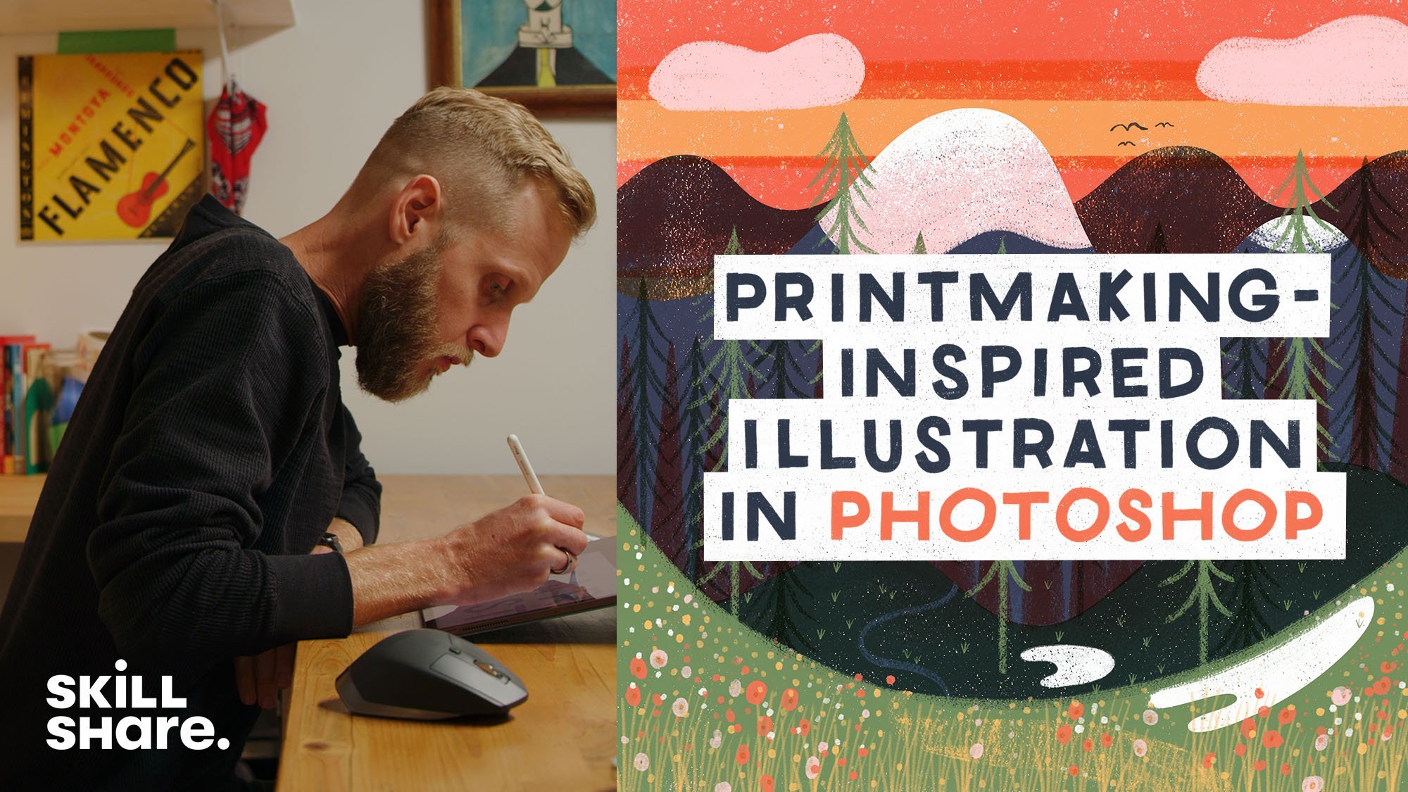 Live Encore: Printmaking-Inspired Illustrations in Photoshop