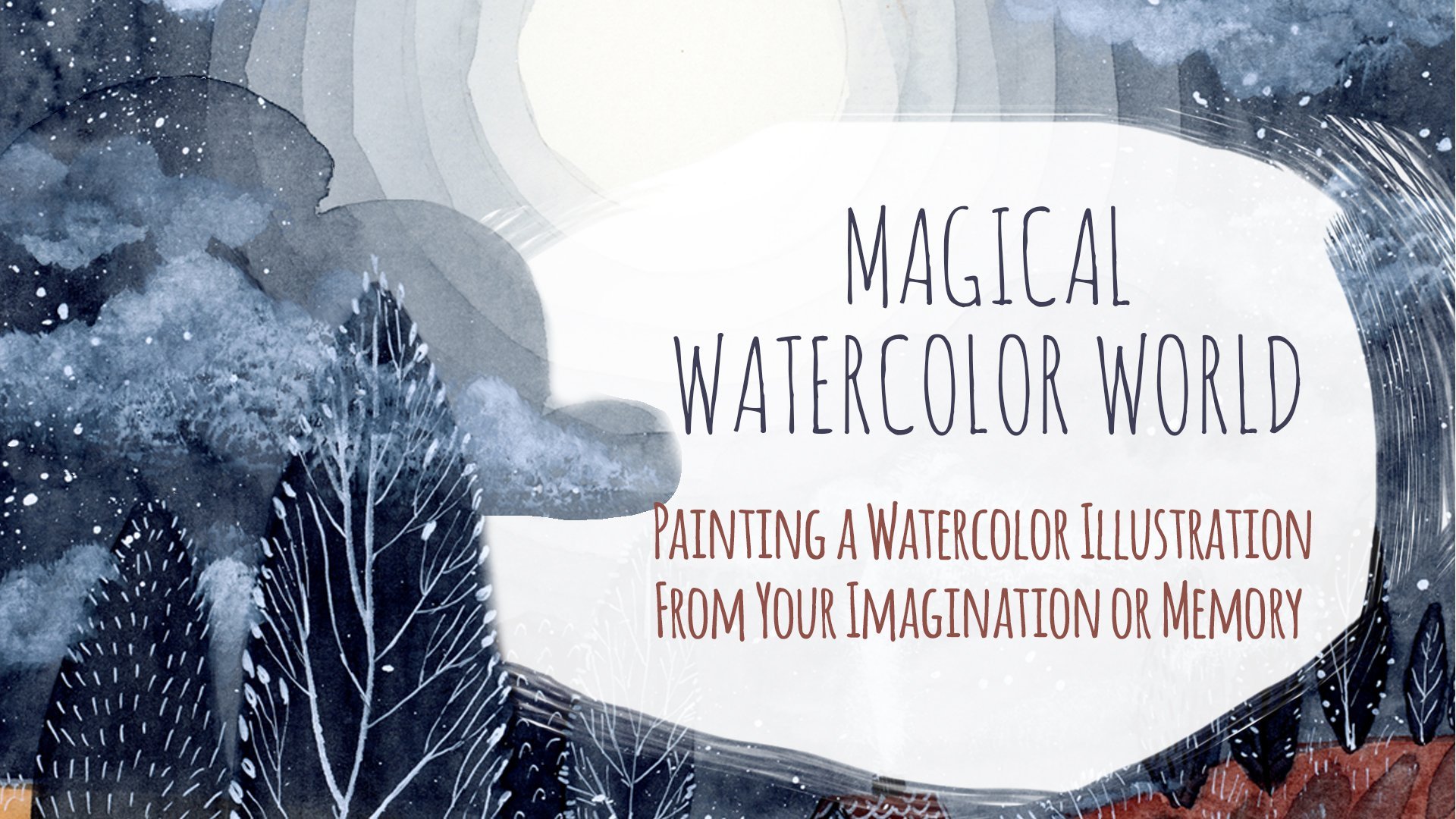 Magical Watercolor World. Painting Watercolor Illustration from Your Imagination or Memory.