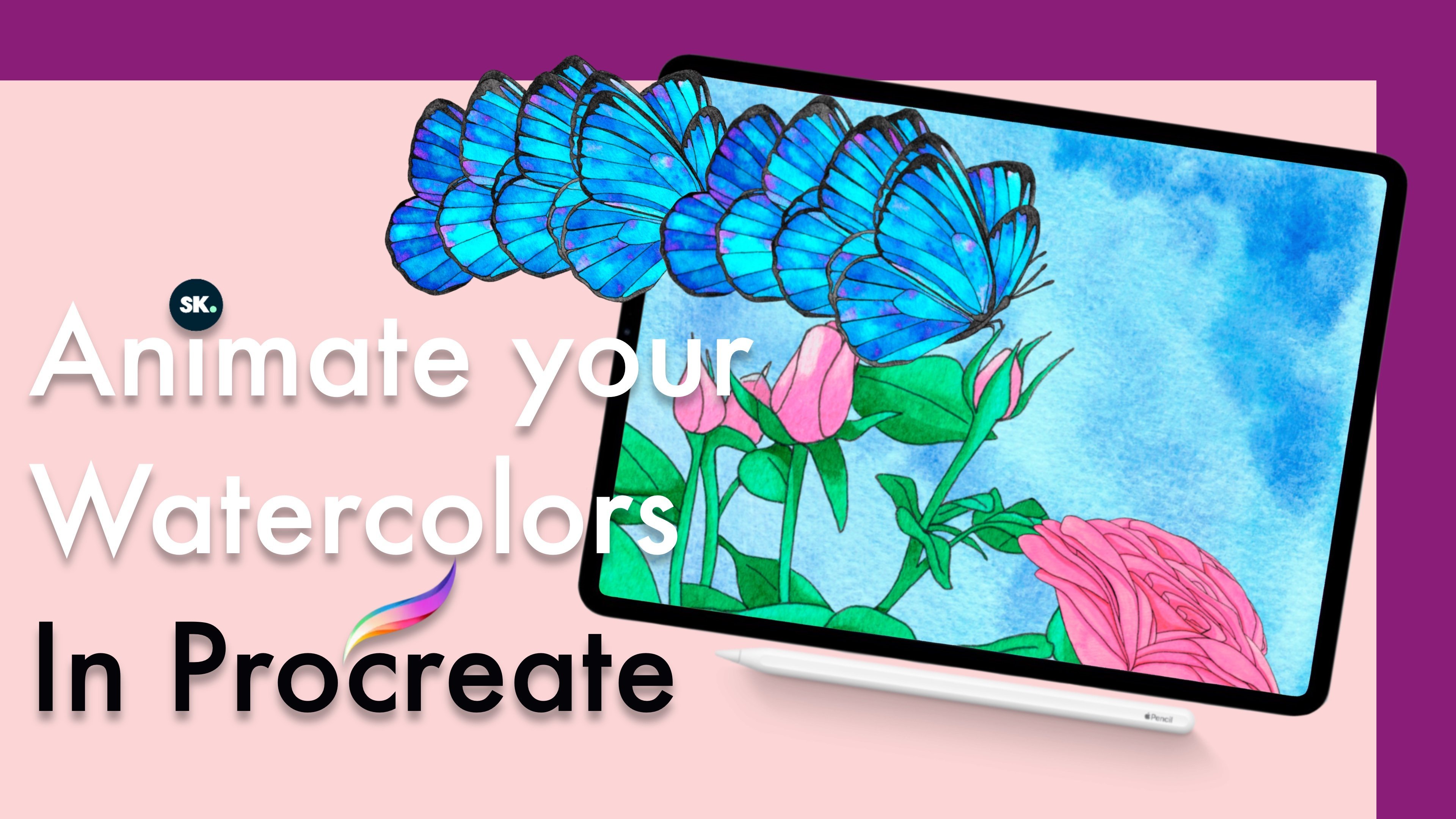 How to create animations in Procreate with watercolors for social media