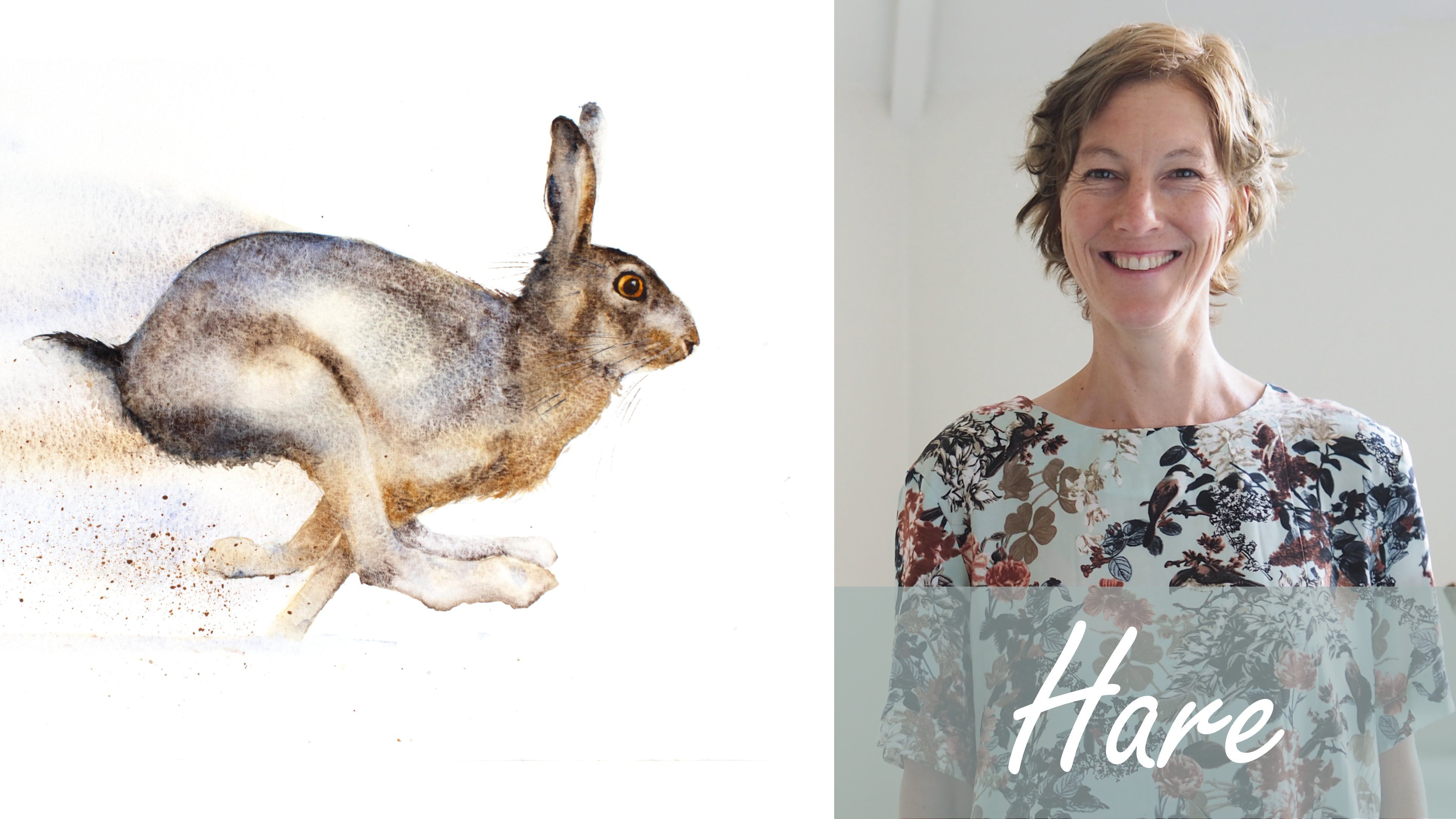 Galloping Brown Hare. A Free-Flow Watercolour Masterclass with Jane Davies