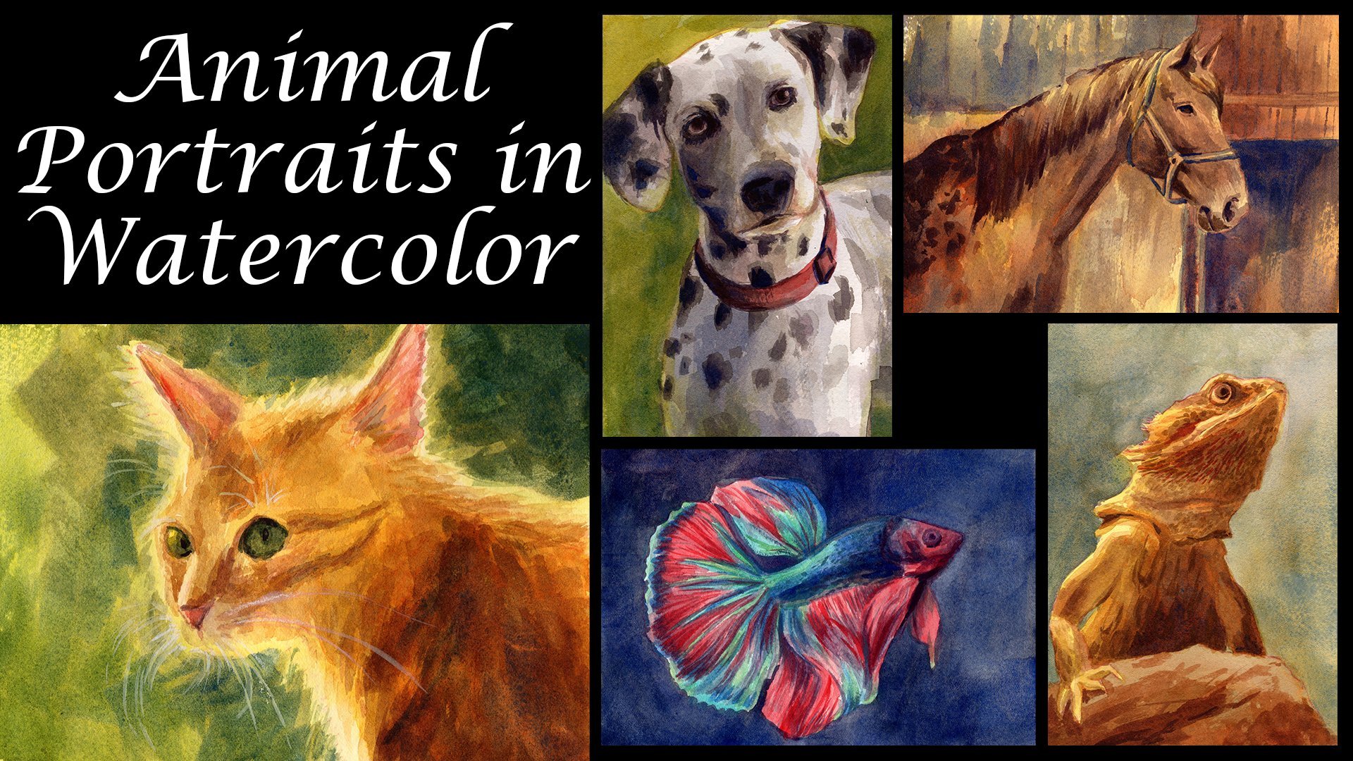 Animal Portraits in Watercolor