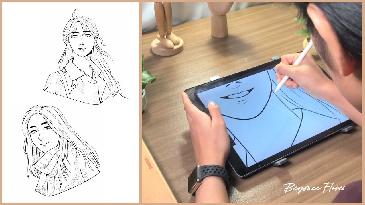 Female Portrait: Lining Art in Procreate for Beginners