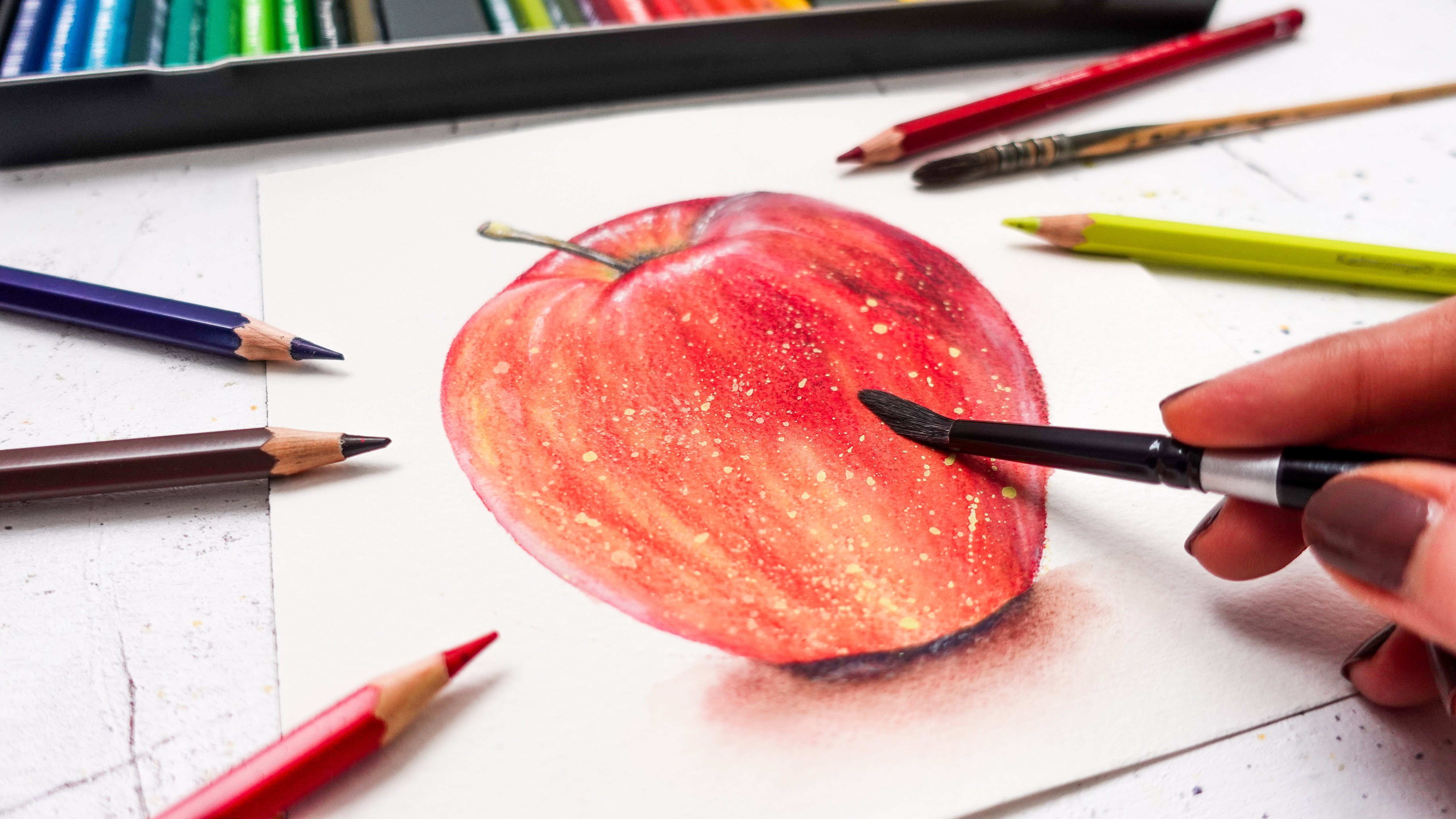 Watercolor Pencils Basics : Get Started with a Simple Fruit Painting