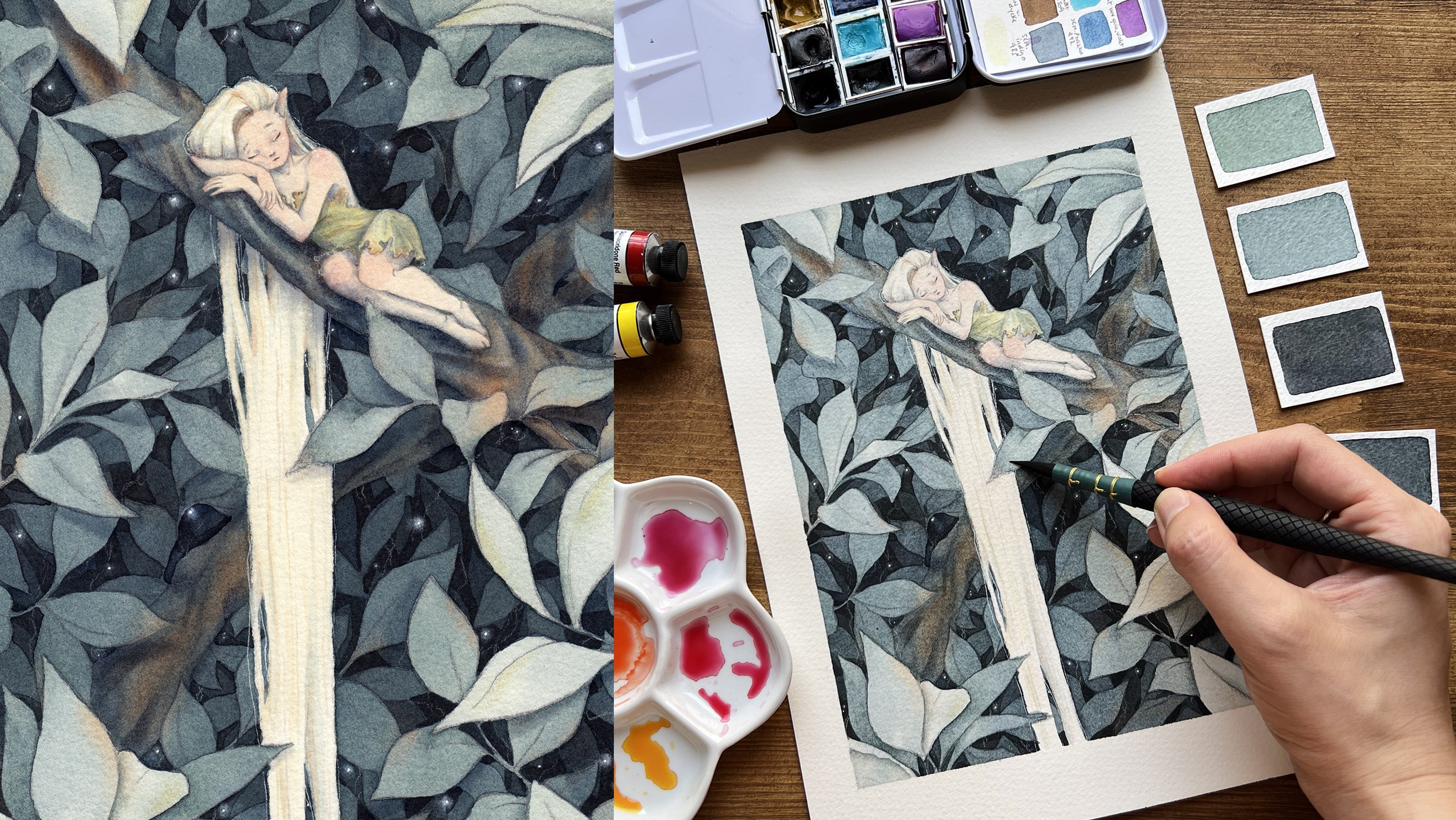 Watercolor Negative Painting: Create Depth in Your Illustrations