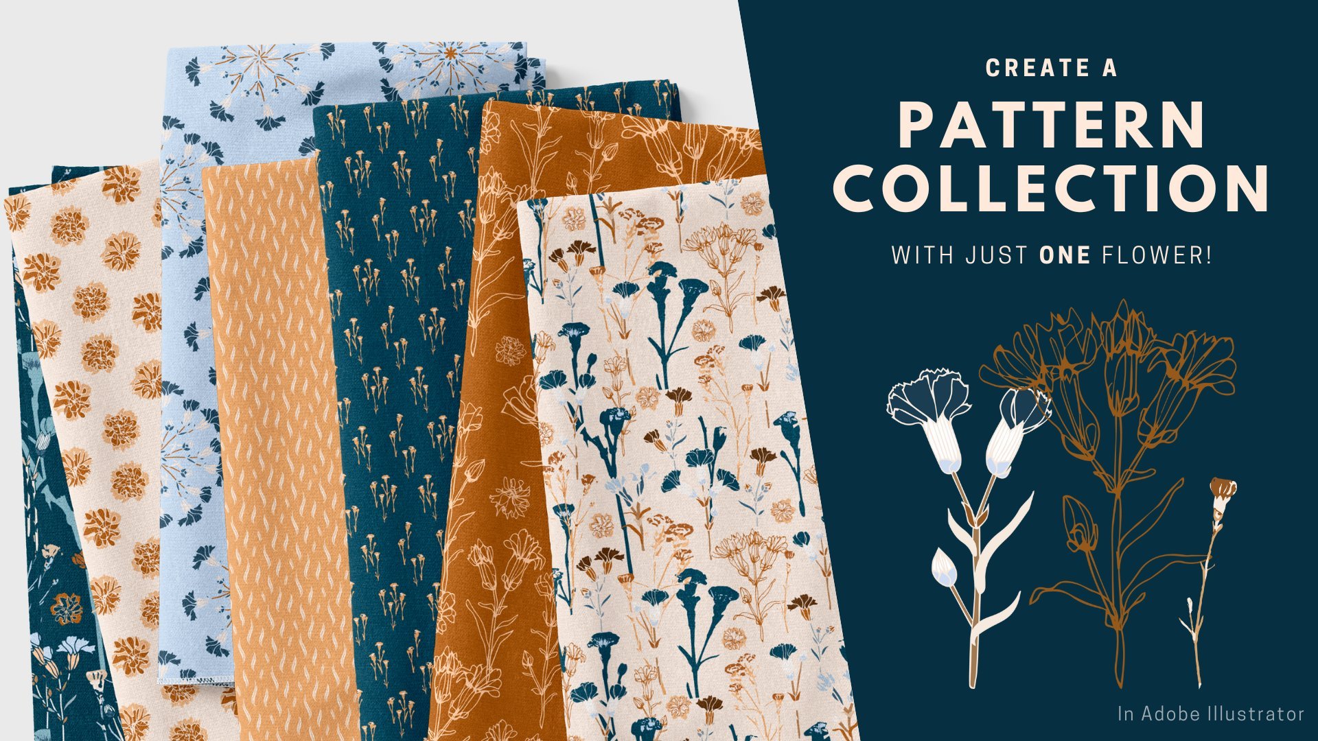 Repeat Patterns in Adobe Illustrator: Create a Pattern Collection By Using Only One Flower!