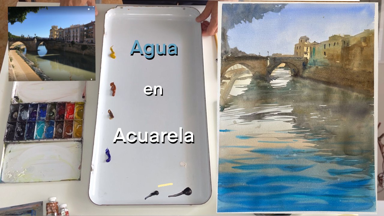 Pintar agua con acuarela - paint water with watercolor