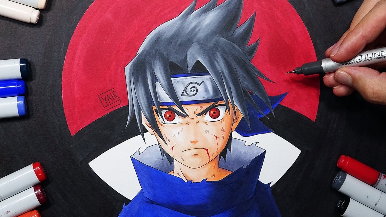 How To Draw Anime: Sasuke Uchiha - Step By Step Tutorial!