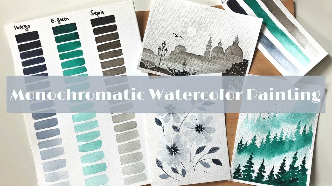 Monochromatic Watercolor Painting - One Color Is Enough!