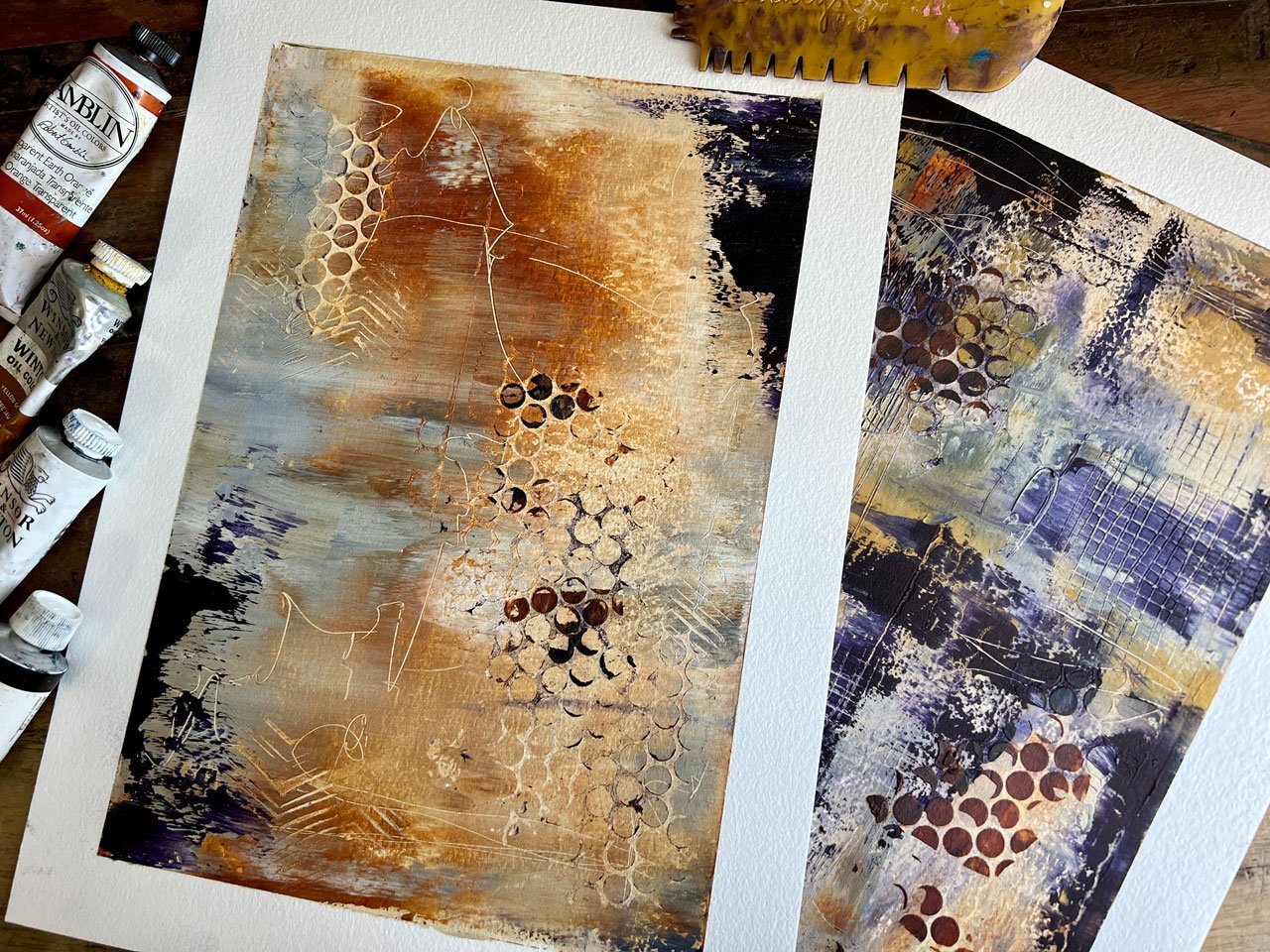 Oil & Cold Wax: Creating Abstract Art with Color Palettes Inspired by Interiors