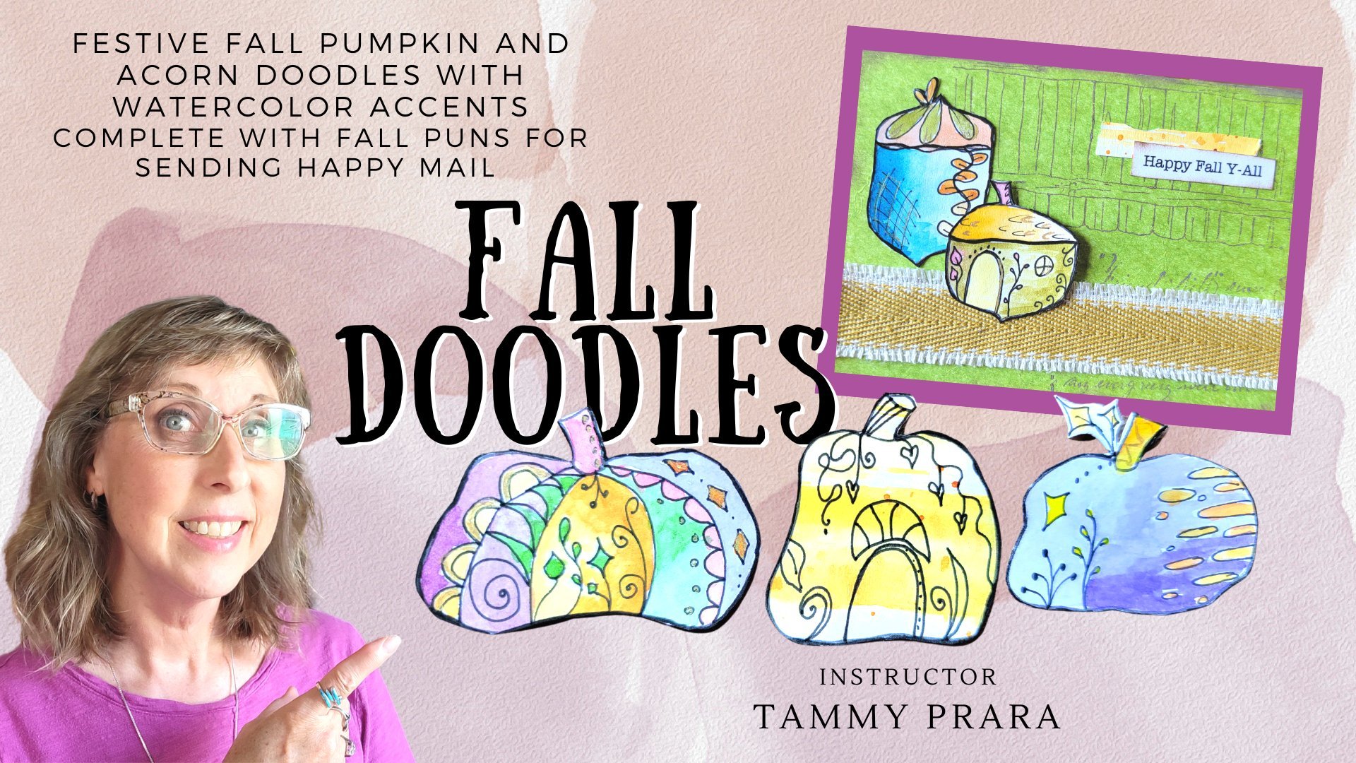 Festive Fall Greeting Cards: Doodles, Watercolor, and Fall Themed Puns for a Happy Mail Gift