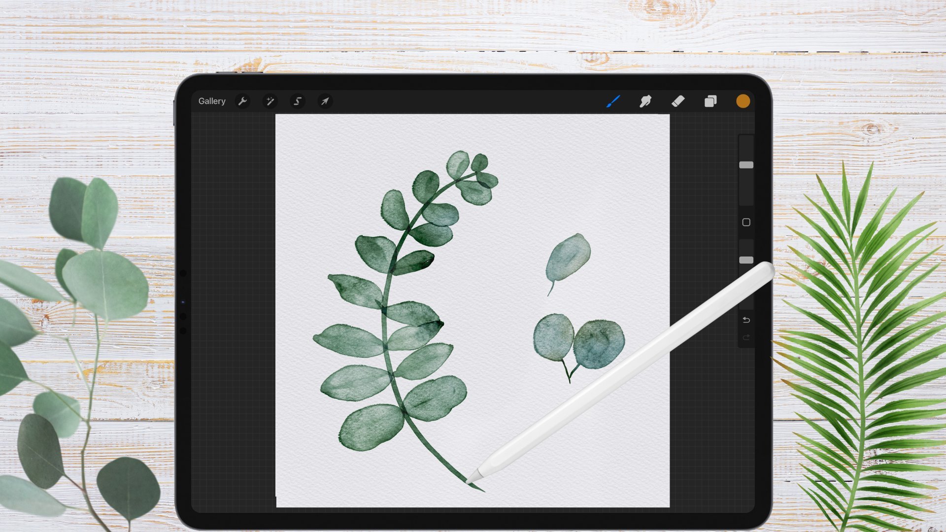 Digital Painting in Procreate: Watercolor Leaves