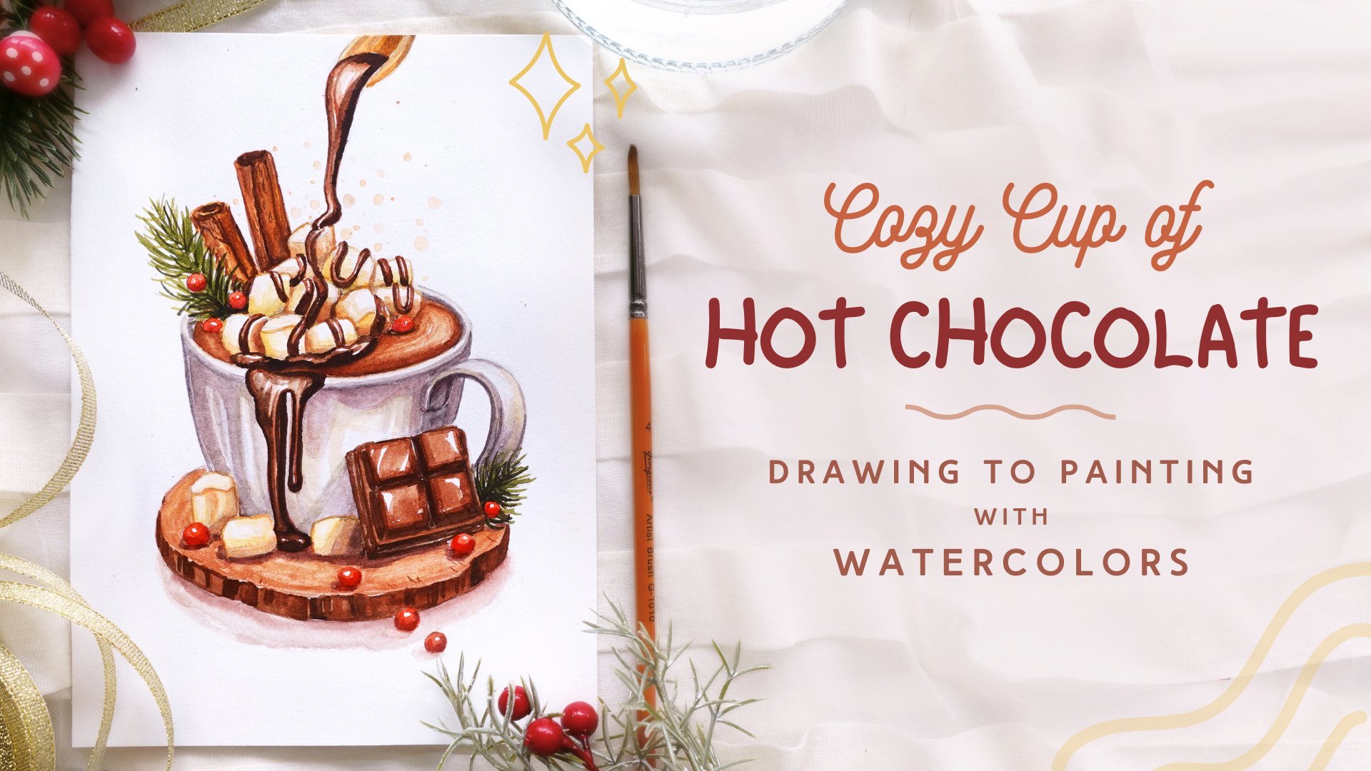 Learn to Draw and Paint a Cozy Cup of Hot Chocolate with Watercolors