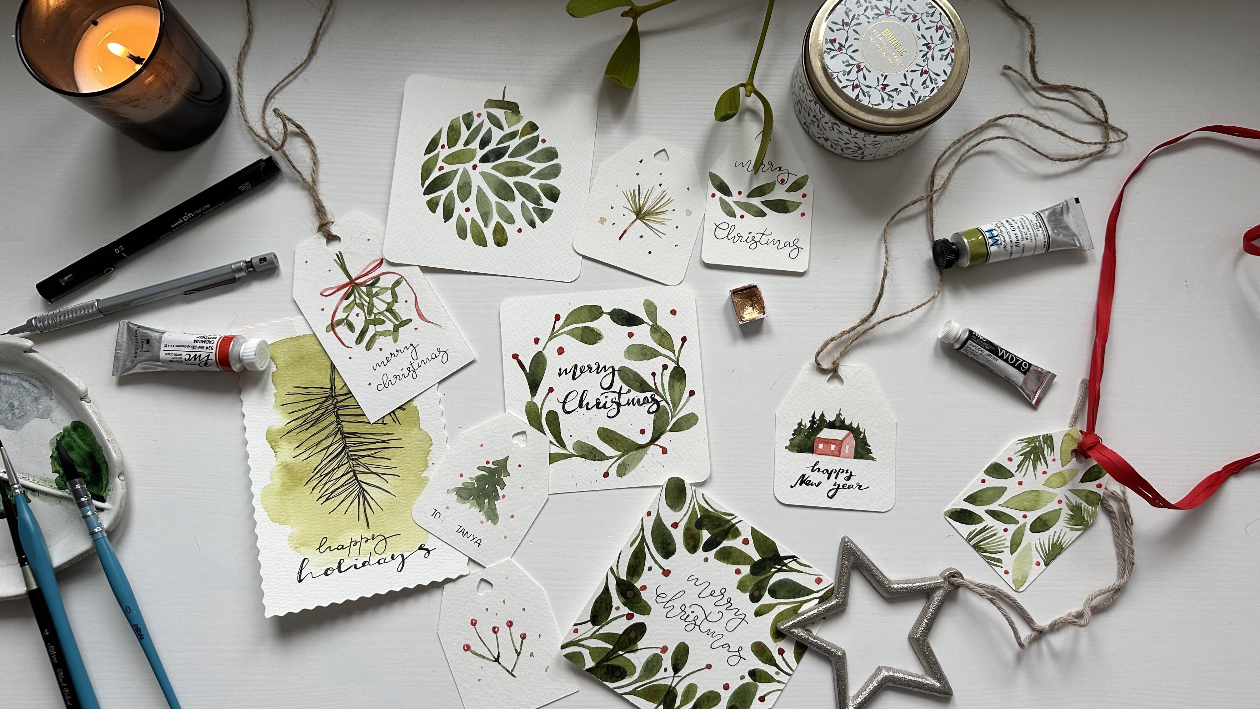 Jingle, Brush, and Create: Watercolor Christmas Cards & Gift Tags for beginners